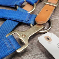 Nylon Breakaway Halter, leather crown, spring snap *vgc/gc, mnr residue, dirt & stains
