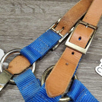 Nylon Breakaway Halter, leather crown, spring snap *vgc/gc, mnr residue, dirt & stains
