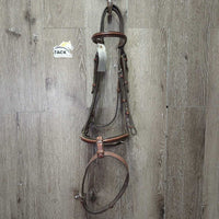 Rsd Bridle, flash *vgc/gc, clean, mnr rubs, scrapes, creases, tight keeper, stains/dirt, v.stiff, dry, older
