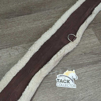 Nylon Web Fleece Girth, 2x els, D Ring *gc/fair, curled/folded edge, thin/holey corners, popped elastic, dirty, stains, rubs, hairy
