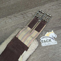 Nylon Web Fleece Girth, 2x els, D Ring *gc/fair, curled/folded edge, thin/holey corners, popped elastic, dirty, stains, rubs, hairy
