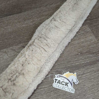 Nylon Web Fleece Girth, 2x els, D Ring *gc/fair, curled/folded edge, thin/holey corners, popped elastic, dirty, stains, rubs, hairy
