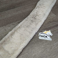 Nylon Web Fleece Girth, 2x els, D Ring *gc/fair, curled/folded edge, thin/holey corners, popped elastic, dirty, stains, rubs, hairy
