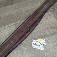 Narrow Padded Leather & Nylon Girth, els *vgc, creases, hollowspots, stains, residue
