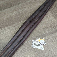 Narrow Padded Leather & Nylon Girth, els *vgc, creases, hollowspots, stains, residue
