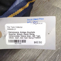 Keyhole Quarter Sheet, mesh lining, removeable fleece liner, tail *vgc, clean, wpf, mnr hair

