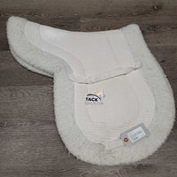 Fitted Fleece Hunter Saddle Pad *gc, clean, clumpy, bare spots, mnr stains, hair, dingy, threads
