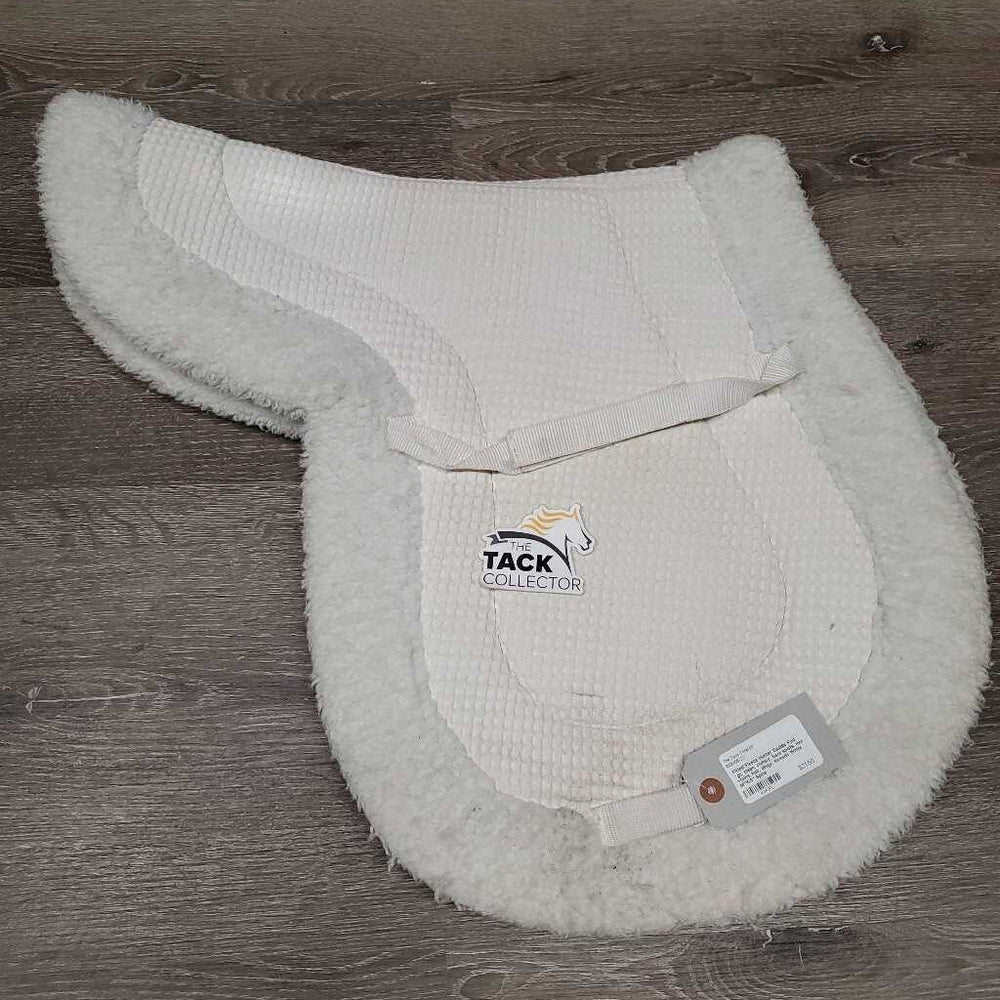 Fitted Fleece Hunter Saddle Pad *gc, clean, clumpy, bare spots, mnr stains, hair, dingy, threads