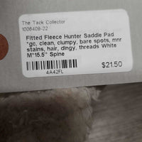 Fitted Fleece Hunter Saddle Pad *gc, clean, clumpy, bare spots, mnr stains, hair, dingy, threads