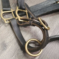 Triple Stitch Leather Halter *vgc, clean, mnr rubs, threads, scuffs, dry
