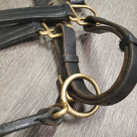 Triple Stitch Leather Halter *vgc, clean, mnr rubs, threads, scuffs, dry