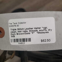 Triple Stitch Leather Halter *vgc, clean, mnr rubs, threads, scuffs, dry