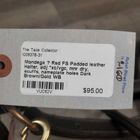 Rsd FS Padded leather Halter, adj *xc/vgc, mnr dry, scuffs, nameplate holes