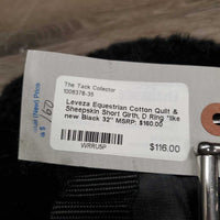 Cotton Quilt & Sheepskin Short Girth, D Ring *like new
