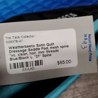 Satin Quilt Dressage Saddle Pad, mesh spine *xc, clean, hair, mnr threads