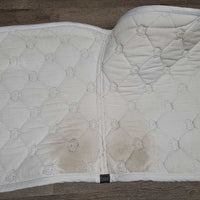 Quilted Satin Dressage Pad, 2x piping *vgc, clean, pilly, mnr rubs, puckers, dingy underside, bubbles
