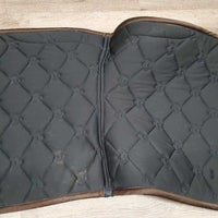 Satin Quilt Dressage Saddle Pad, 2x piping *vgc, clean, mnr hair, snags, rubs, pills
