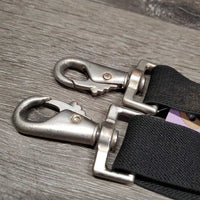 2 Elastic Leg Straps, snaps *gc/fair, dirty?stains, faded, stretched