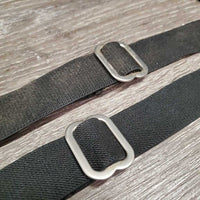 2 Elastic Leg Straps, snaps *gc/fair, dirty?stains, faded, stretched
