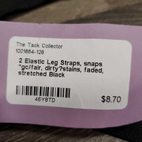 2 Elastic Leg Straps, snaps *gc/fair, dirty?stains, faded, stretched