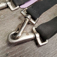 2 Elastic Leg Straps, snaps *gc, mnr rust & dirty?stains, faded, stretched
