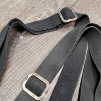 2 Elastic Leg Straps, snaps *gc, mnr rust & dirty?stains, faded, stretched