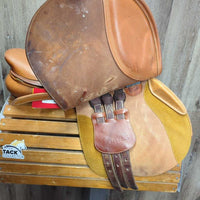 17.5" *Adj Med *Black Gullet In Bates Caprilli Close Contact, 2 Billet Guards, 2 Front Velcro Blocks, 2 Bates Stirrup Leathers, Black Shedrow Cover, CAIR Panels, Rear Gusset Panels, Flaps: 14.25"L x 13.5"W Serial #: V0603418-43
