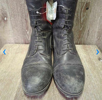 Field Boots, Zips, Gold Forms *gc/fair, v.rubbed, faded, scratched & scuffed, PEELING Soles, older

