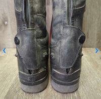 Field Boots, Zips, Gold Forms *gc/fair, v.rubbed, faded, scratched & scuffed, PEELING Soles, older

