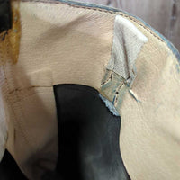Hvy Leather Field Boots, Pull On *gc, creases, mnr dirt, scratches & scuffs, older
