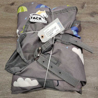 Rain Sheet, 2 legs *gc, clean, wpf, mnr hair, snags, holes, rubs, tears, stains, faded
