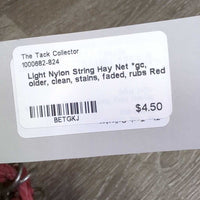 Light Nylon String Hay Net *gc, older, clean, stains, faded, rubs
