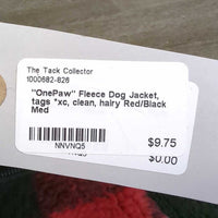 "OnePaw" Fleece Dog Jacket, tags *xc, clean, hairy
