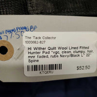 Quilt Wool Lined Fitted Hunter Pad *vgc, clean, clumpy, hair, mnr faded, rubs
