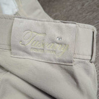 EuroSeat Breeches *gc, shrunk?, seam waves & puckers, older, faded, mnr hairy velcro, pillly edges
