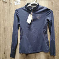 JUNIORS Sun Shirt, Mesh Sleeves, 1/4 Zip Up *gc, rubs, mnr hair, seam rubs