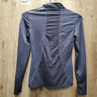 JUNIORS Sun Shirt, Mesh Sleeves, 1/4 Zip Up *gc, rubs, mnr hair, seam rubs
