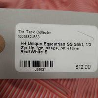 SS Shirt, 1/3 Zip Up *gc, snags, pit stains
