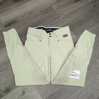 High Waist Light Breeches *gc, seam puckers, seat: stains, rubs & pills, older
