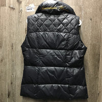 High Collar Hvy Puffy Vest, Zipper *xc, mnr dusty & hairy shoulder cuffs