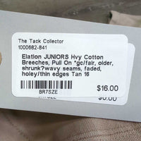 JUNIORS Hvy Cotton Breeches, Pull On *gc/fair, older, shrunk?wavy seams, faded, holey/thin edges
