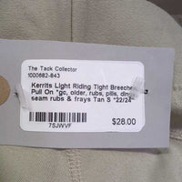 Light Riding Tight Breeches, Pull On *gc, older, rubs, pills, dingy, seam rubs & frays
