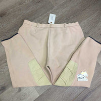 Hvy Cotton Breeches *gc, older, pills, stretched & holey knees, hairy velcro
