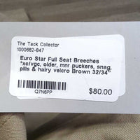 Full Seat Breeches *xc/vgc, older, mnr puckers, snag, pills & hairy velcro
