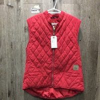 Quilt Vest, zipper *vgc, clean, mnr hair, threads, older