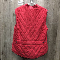 Quilt Vest, zipper *vgc, clean, mnr hair, threads, older
