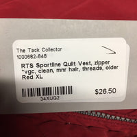 Quilt Vest, zipper *vgc, clean, mnr hair, threads, older
