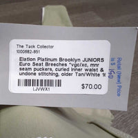 JUNIORS Euro Seat Breeches *vgc/xc, mnr seam puckers, curled inner waist & undone stitching, older
