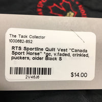 Quilt Vest "Canada Sport Horse" *gc, v.faded, crinkled, puckers, older
