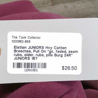 JUNIORS Hvy Cotton Breeches, Pull On *gc, faded, seam rubs, older, rubs, pills
